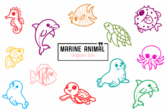 Marine Animal: A Sketched Dingbats Font That Gives Small Brands a Handcrafted Edge