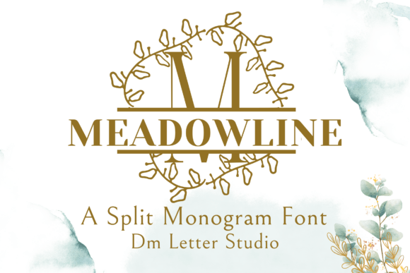 Meadowline Split Monogram: A Graceful Serif Font for Branding
